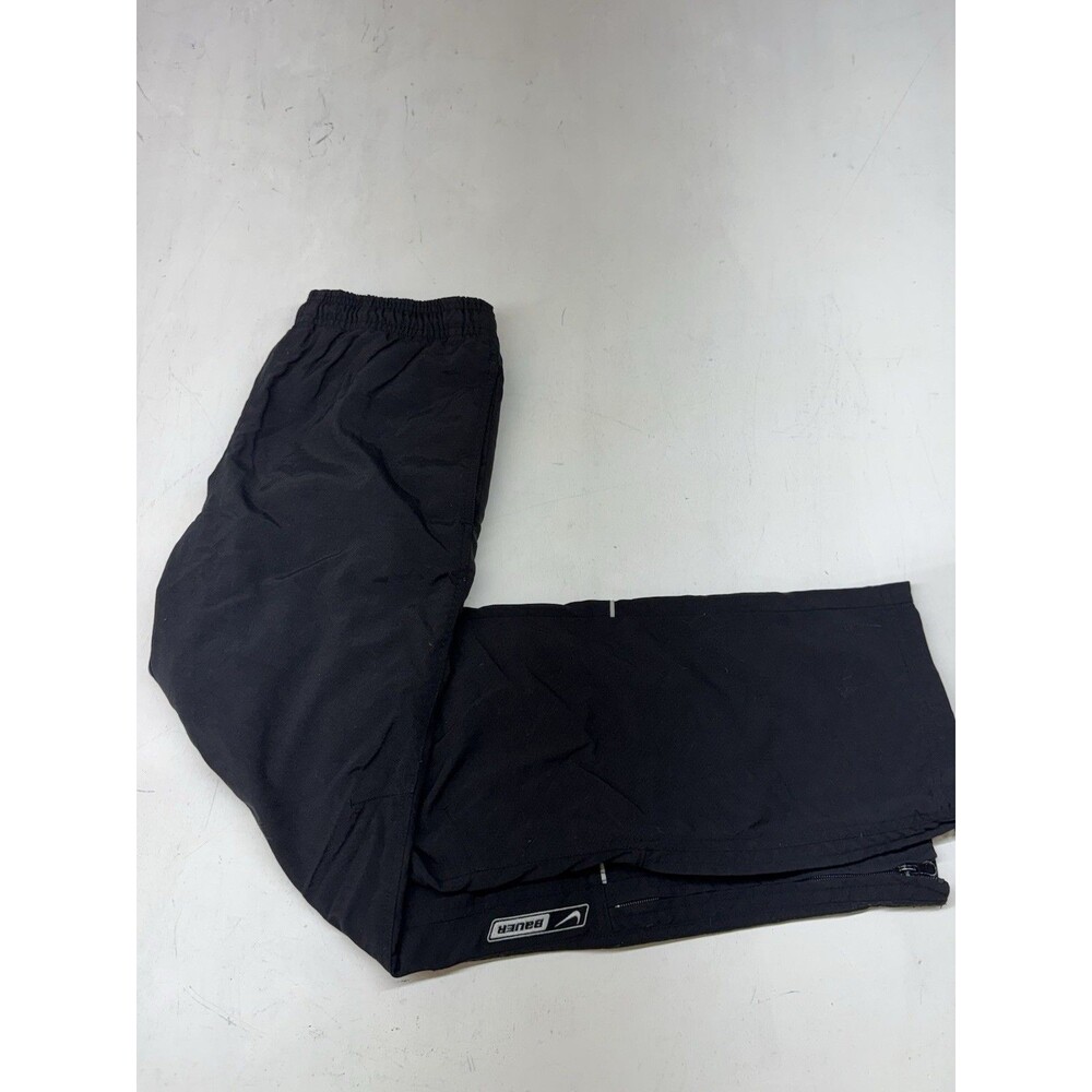 Nike Bauer Track Pants Black Lined Hockey Training Nylon Windbreaker Y2K Boys XL
